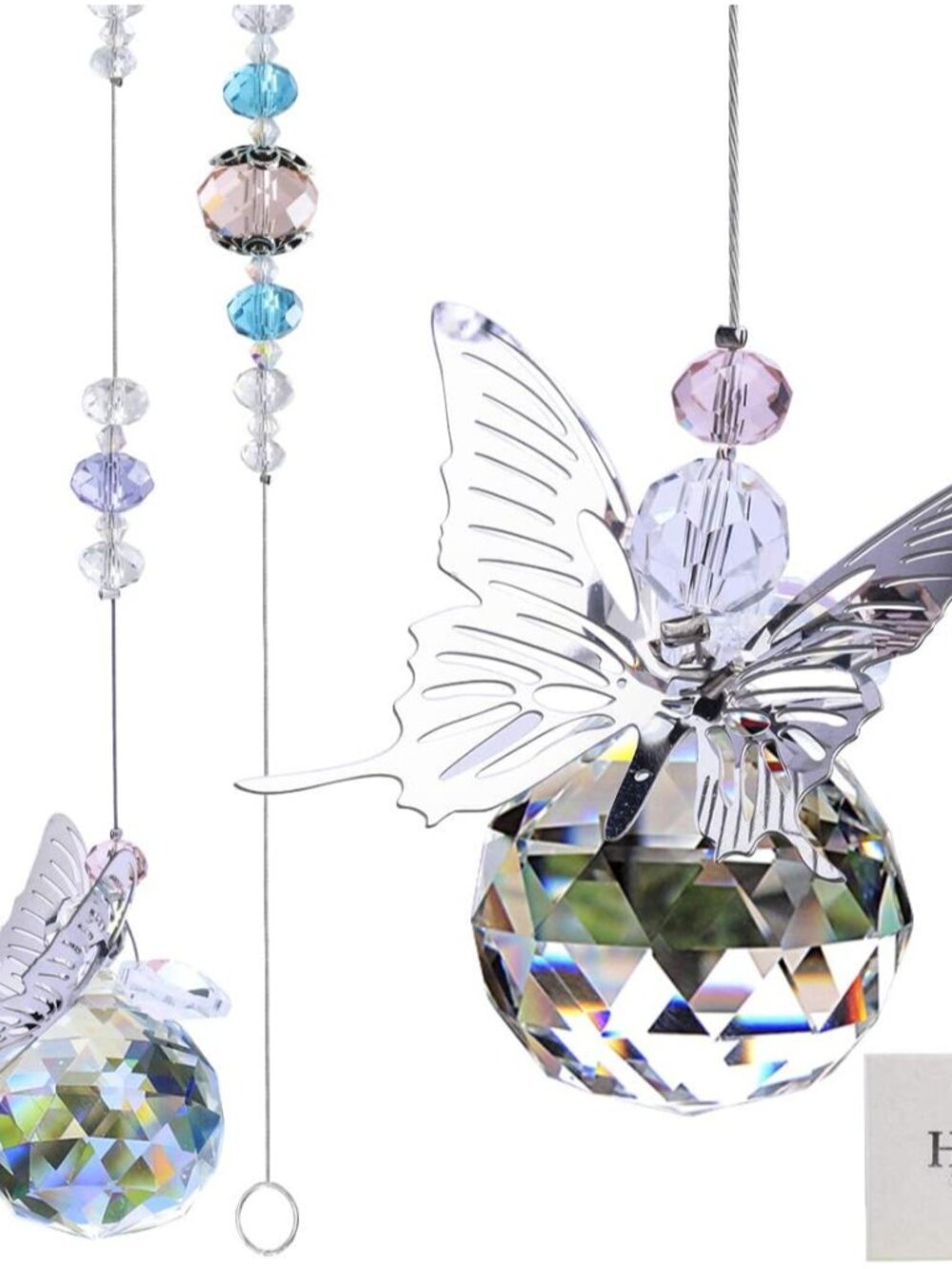 30mm Handmade Crystal Butterfly Prism Suncatcher Rainbow Hanging Decor